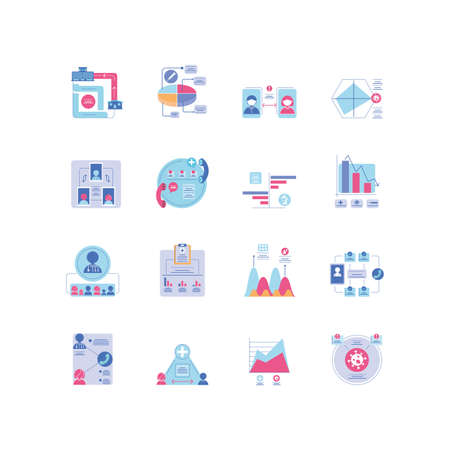 set of icons healthcare infographics vector illustration designのイラスト素材