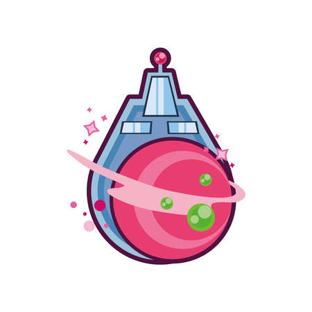 satellite cartoon on white background vector illustration designのイラスト素材