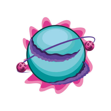 fantastic planets on white background vector illustration designのイラスト素材