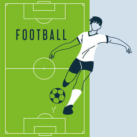 soccer player with ball, template vector illustration designのイラスト素材