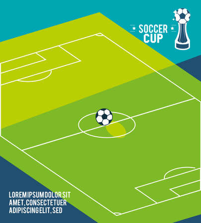 court with ball design, Soccer 2020 football sport hobby competition and game theme Vector illustrationのイラスト素材