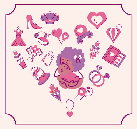 set of icons mother day, half line and color style icon vector illustration design