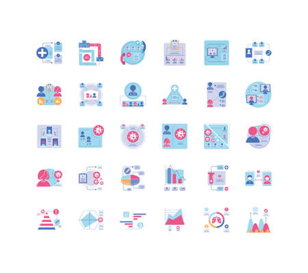 set of icons healthcare infographics vector illustration designのイラスト素材