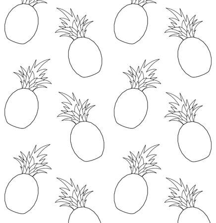 pattern of fresh pineapples fruits vector illustration designのイラスト素材