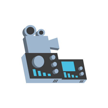 video camera film with audio console vector illustration design