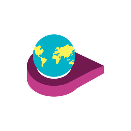 pin pointer location with planet earth vector illustration designのイラスト素材
