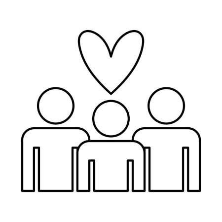 Avatars with heart line style icon design of love passion and romantic theme Vector illustrationのイラスト素材