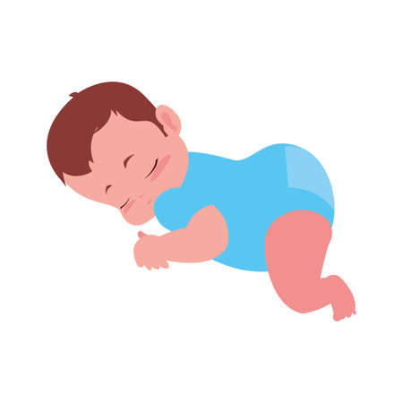 cute little baby sitting on white background vector illustrationのイラスト素材