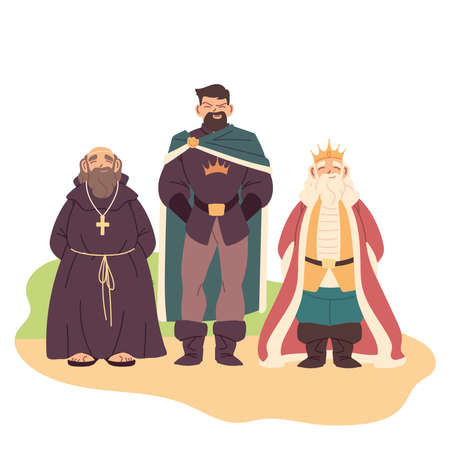 Medieval priest prince and king man design of Kingdom and fairytale theme Vector illustrationのイラスト素材