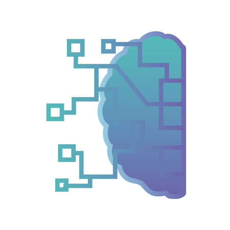 brain electrical circuit on white background vector illustration designのイラスト素材