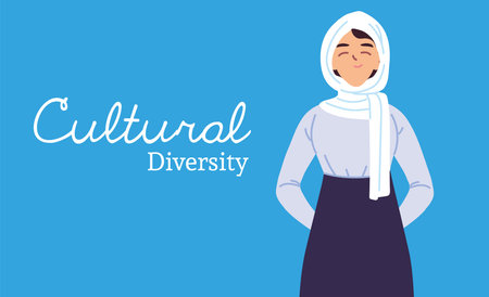 arabic woman cartoon design, Cultural and friendship diversity theme Vector illustration