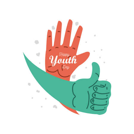 happy youth day, annual 12 August celebration vector illustration designのイラスト素材