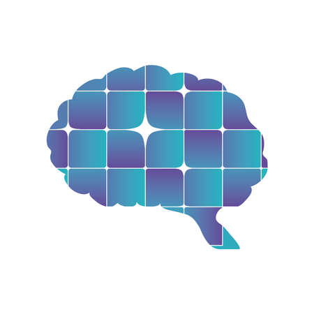 brain thinking and design on white background vector illustration designのイラスト素材