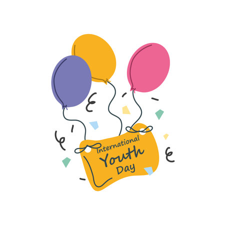 international youth day, annual 12 August celebration vector illustration designのイラスト素材
