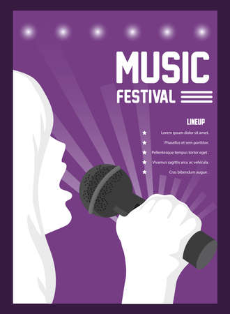 poster music festival, musical creative invitation vector illustration designのイラスト素材