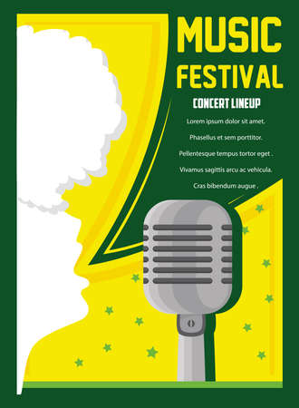 poster music festival, musical creative invitation vector illustration designのイラスト素材
