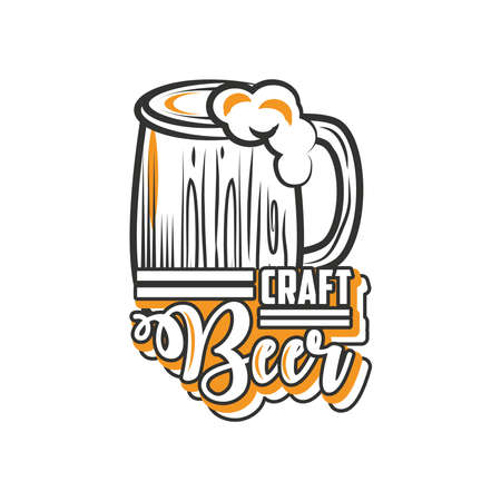 craft beer festival, beer glass vector illustration designのイラスト素材