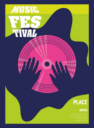 poster music festival, musical creative invitation vector illustration designのイラスト素材