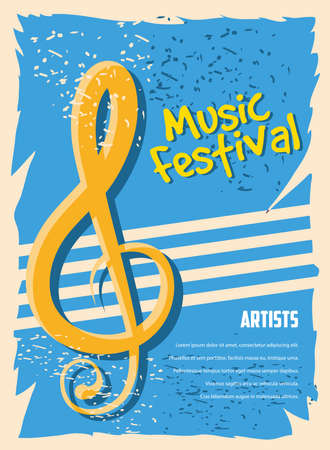 poster music festival, musical creative invitation vector illustration designのイラスト素材