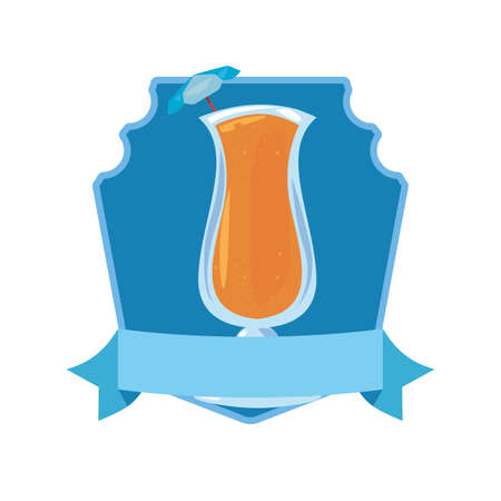 cocktail vacations tropical summer emblem vector illustrationのイラスト素材