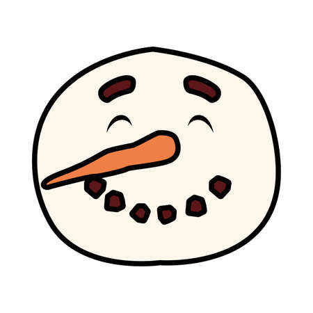 head of snowman on white background vector illustration designのイラスト素材