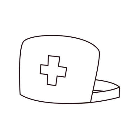 happy labor day - nurse hat on white background vector illustration outlineのイラスト素材