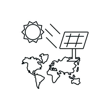 Sun and solar panel design, Sustainability eco friendly green recycle ecology renewable and solution theme Vector illustrationのイラスト素材