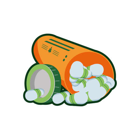 cannabis bottle product with capsules vector illustration designのイラスト素材
