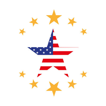 happy labor day - american flag shapes star vector illustrationのイラスト素材