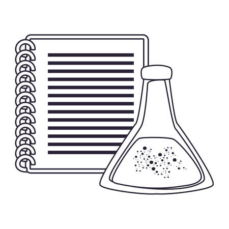 notebook chemistry flask back to school vector illustrationのイラスト素材
