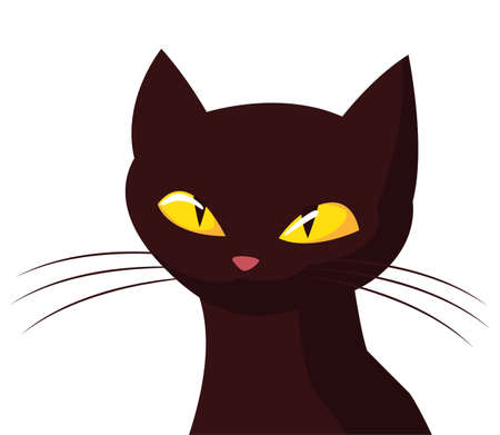 black cat happy halloween celebration design vector illustrationのイラスト素材