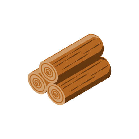 wooden logs on white background vector illustration designのイラスト素材