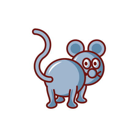 cute mouse with white background vector illustration designのイラスト素材