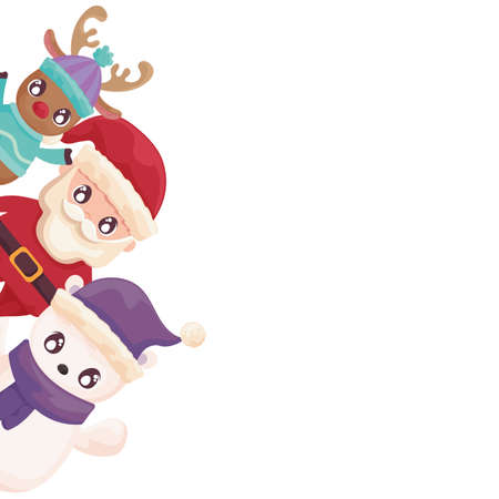 card of christmas with icons of xmas vector illustration designのイラスト素材