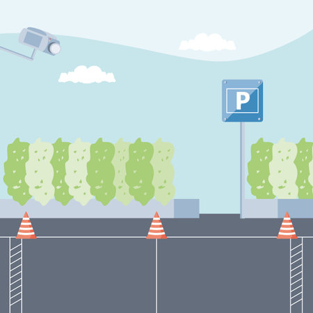 parking zone urban scene icon vector illustration designのイラスト素材