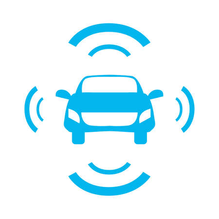 autonomous smart car sensor signal vector illustration design imageのイラスト素材