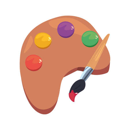 artistic palette color brush back to school vector illustrationのイラスト素材