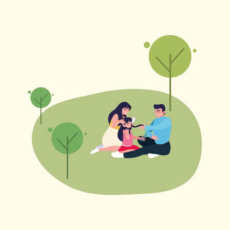 Family members outside design, Relationship avatar lifestyle person and character theme Vector illustrationのイラスト素材
