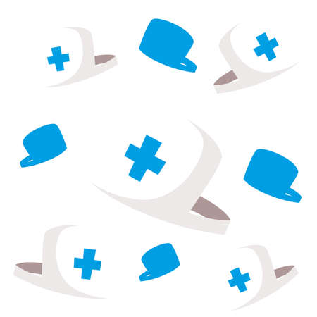 happy labor day background nurse hat accessory vector illustrationのイラスト素材