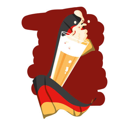 glass of beer with germany flag oktoberfest icon vector illustration designのイラスト素材