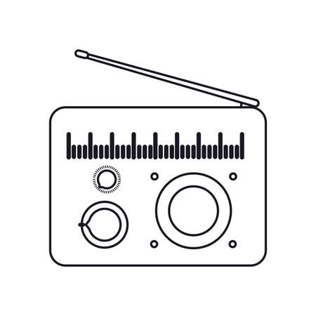 radio equipment music sound design vector illustration outlineのイラスト素材