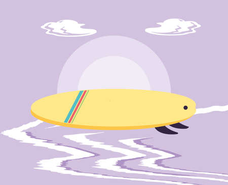 surfboard equipment sport in the beach vector illustration designのイラスト素材