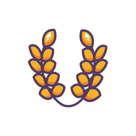 wheat leaves in white background vector illustration designのイラスト素材