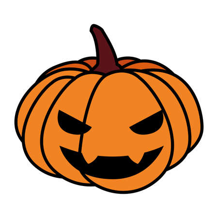 Pumpkin cartoon design, Halloween holiday horror scary celebration autumn dark and party theme Vector illustrationのイラスト素材