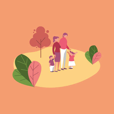 Family members outside design, Relationship avatar lifestyle person and character theme Vector illustrationのイラスト素材