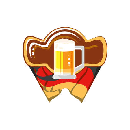 jar of beer with germany flag seal oktoberfest vector illustration designのイラスト素材