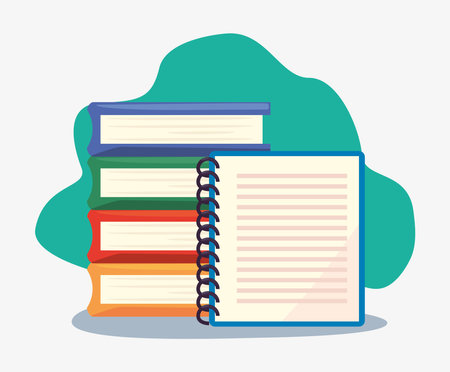 book notebooks back to school supplies vector illustrationのイラスト素材