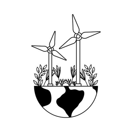 renewable energy turbine on white background vector illustration designのイラスト素材