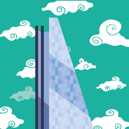 skyscraper urban city sky background vector illustrationのイラスト素材