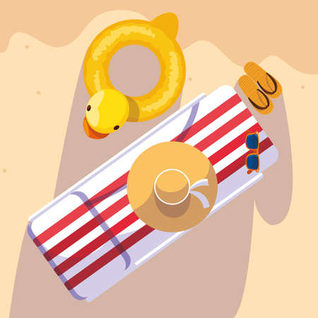 Hello summer and vacation design, Pool tropical relaxation outdoor nature tourism island and season theme Vector illustrationのイラスト素材